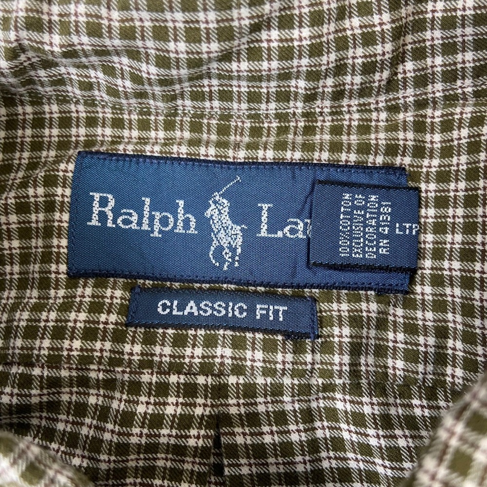 Ralph Lauren Mens XXL Brown Gingham Button Down Shirt Excellent Classic Fit Pony - Picture 2 of 7